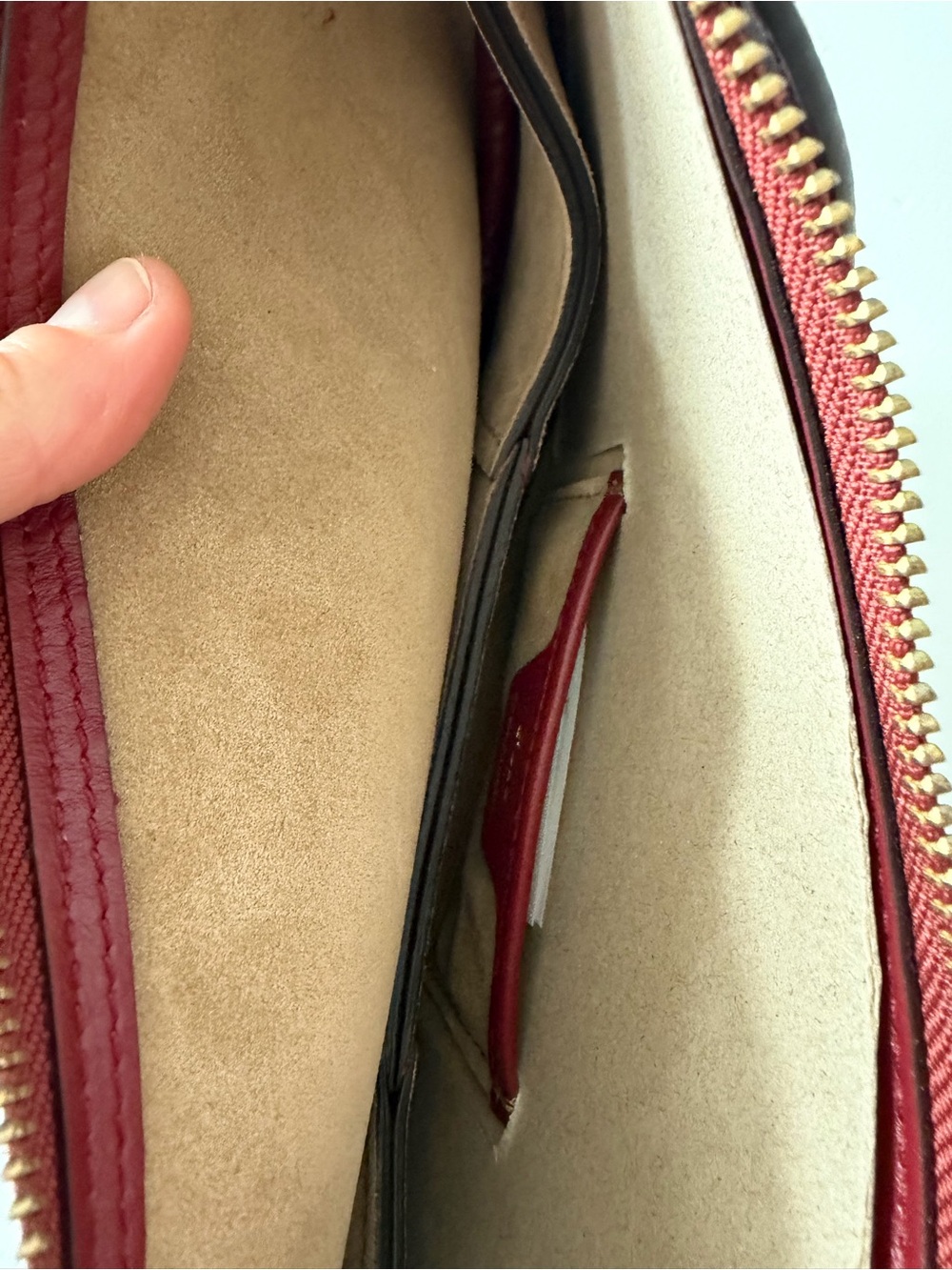 Polo Ralph Lauren ID Calfskin Mini Shoulder Bag in Dark Red - Picture 14 of 14